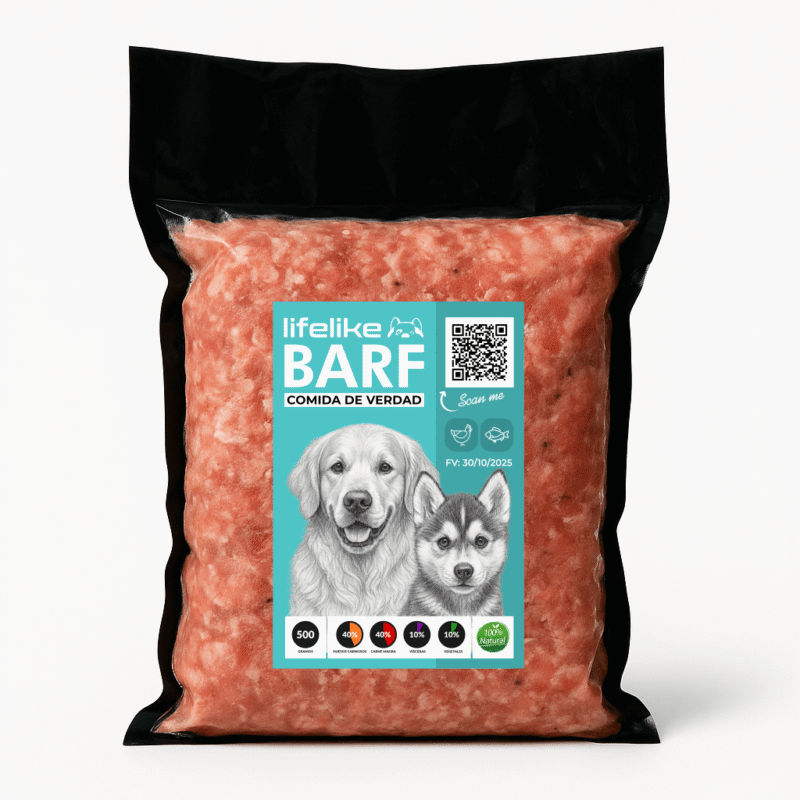BARF DE POLLO Y SARDINAS 500 g