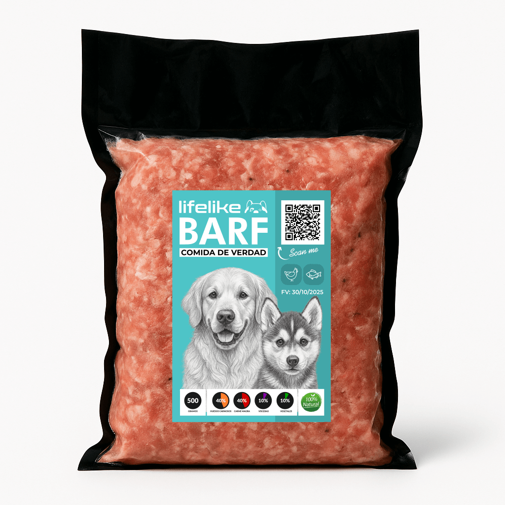 BARF DE POLLO Y SARDINAS 500 g